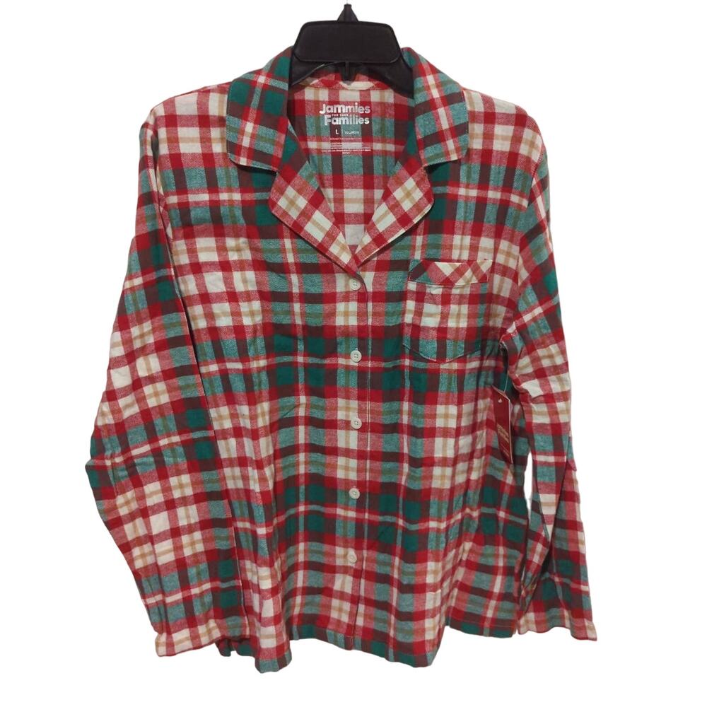 Jammies for Families Plaid Top, NWT, L